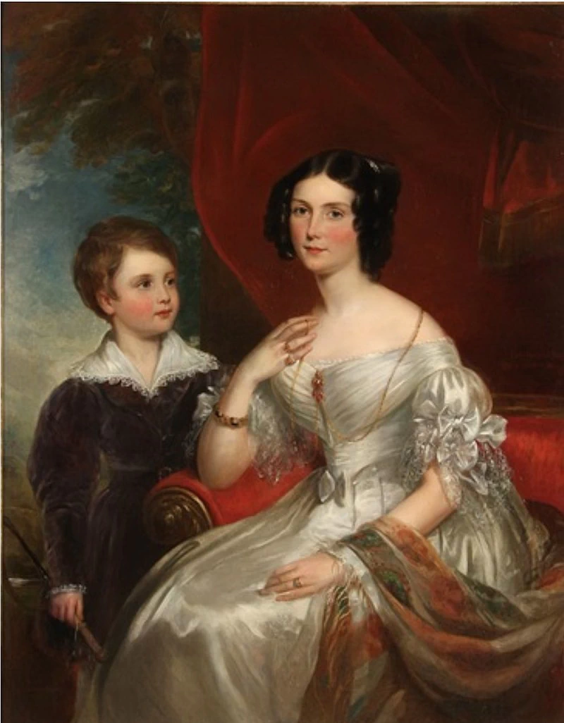 Ritratto di Lady Georgiana Bertie con il figlio Charles 1835 - William Beechey